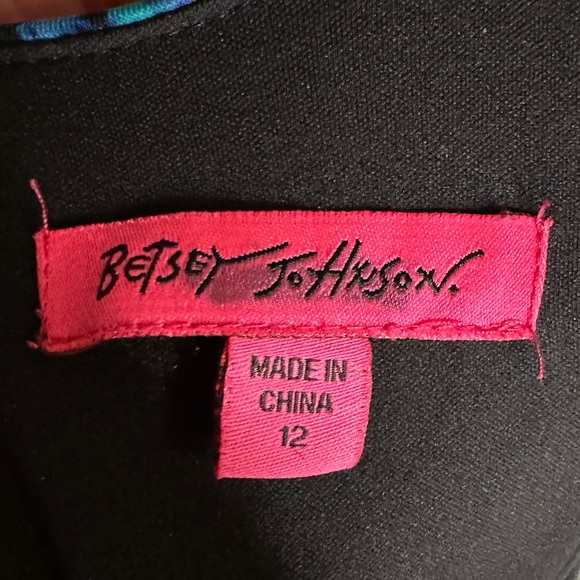 Betsy Johnson dress 12, Black Floral - Picture 8 of 10